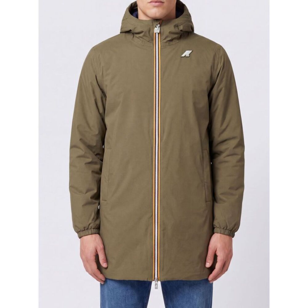 K-Way Men Jacob Reversible Waterproof Hooded Windbreaker Jacket K-Way In Nylon